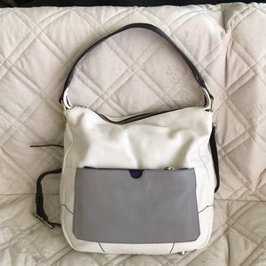 Oryany White leather contrast hobo